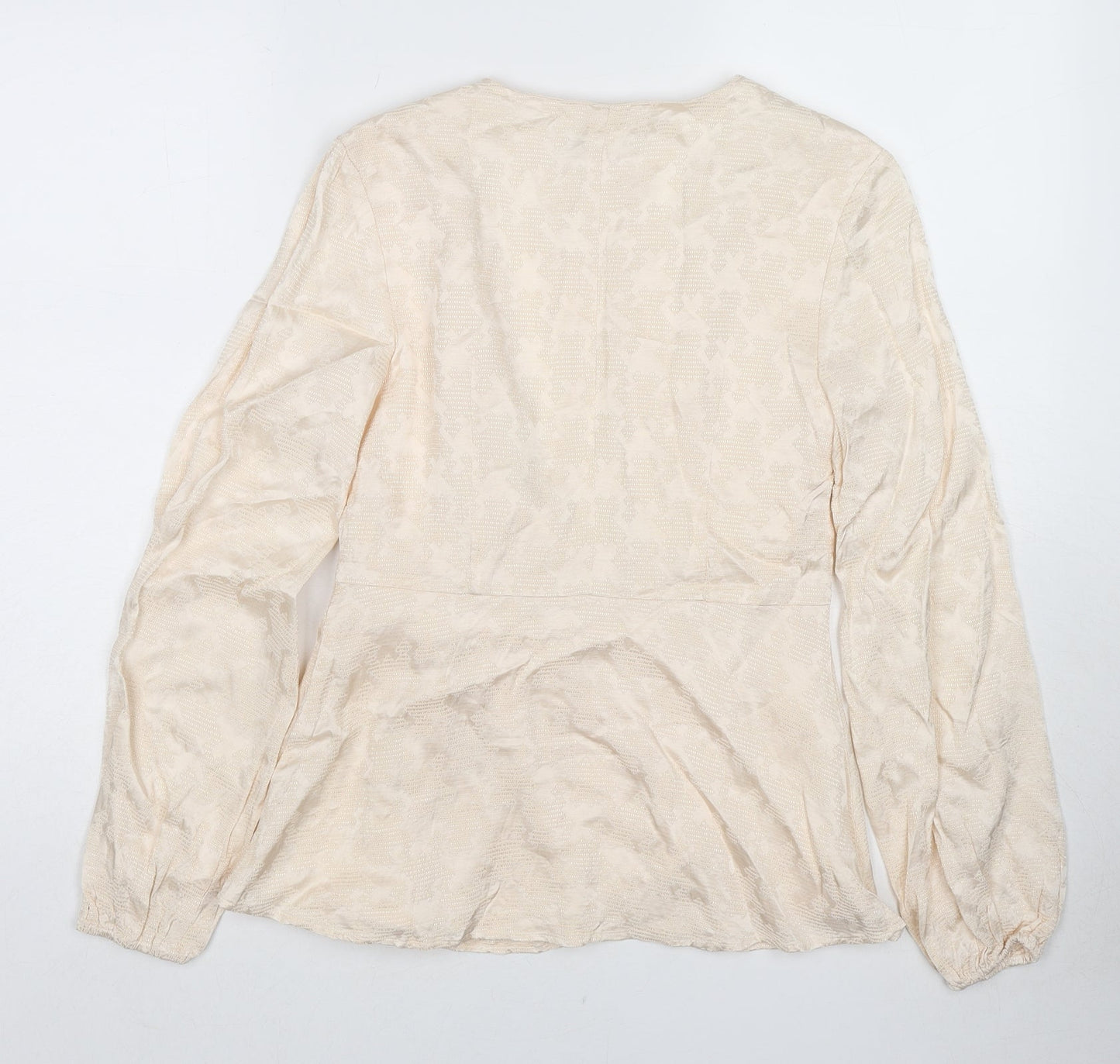 Fracomina Womens Ivory Viscose Basic Blouse Size S V-Neck