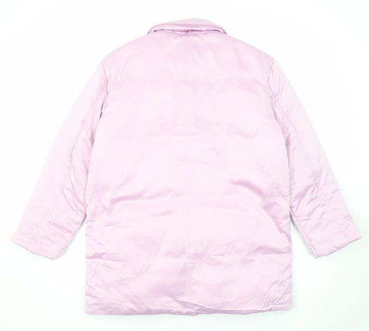 River Island Womens Pink Jacket Size S Snap