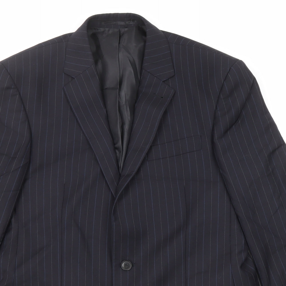NEXT Mens Blue Striped Wool Jacket Suit Jacket Size 40 Regular