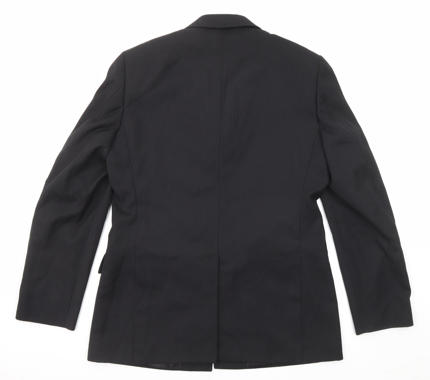 Topman Mens Black Polyester Jacket Suit Jacket Size 40 Regular