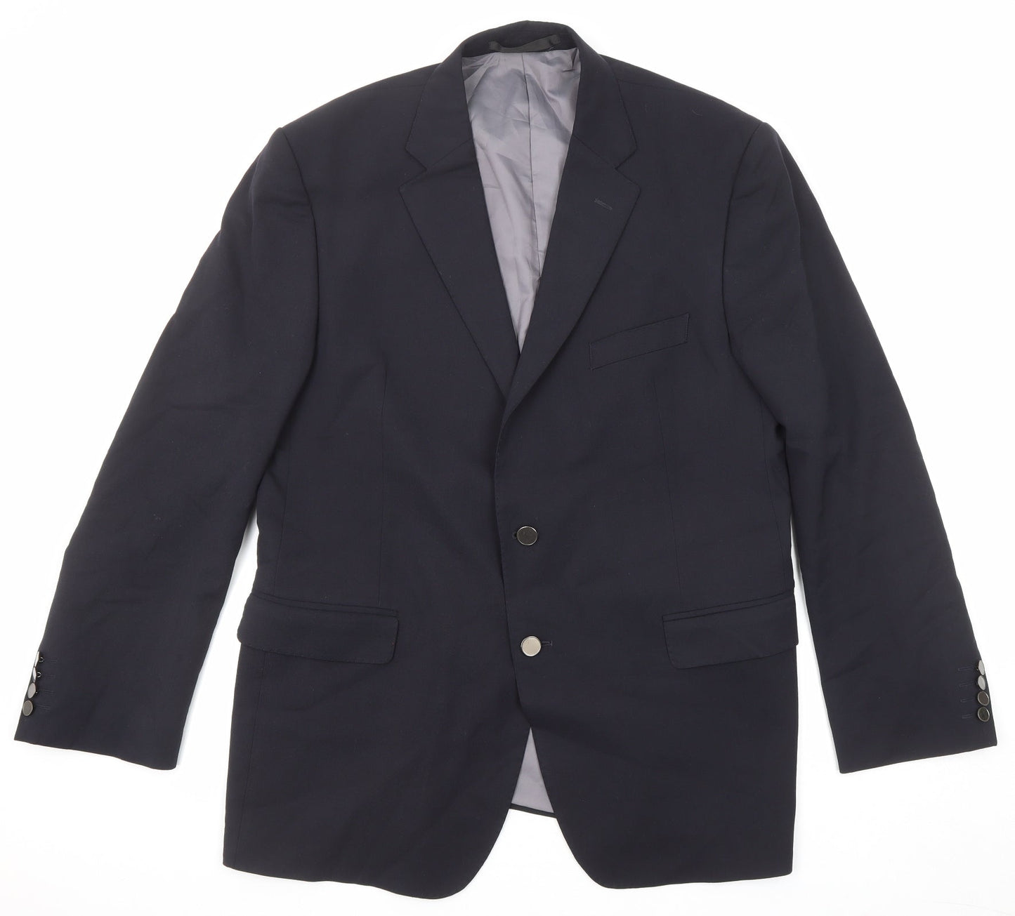 Marks and Spencer Mens Blue Polyester Jacket Suit Jacket Size 44 Regular
