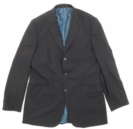 Marks and Spencer Mens Black Polyester Jacket Suit Jacket Size 40 Regular