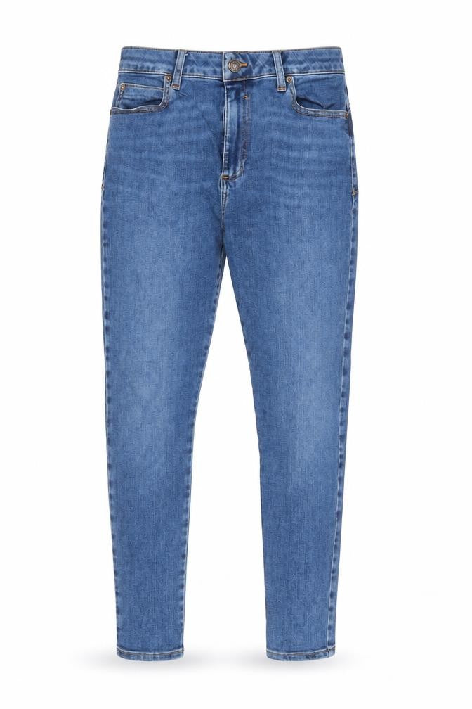 Front view of ASOS men’s blue cotton skinny jeans, size 30, in, 30-inch leg regular zip