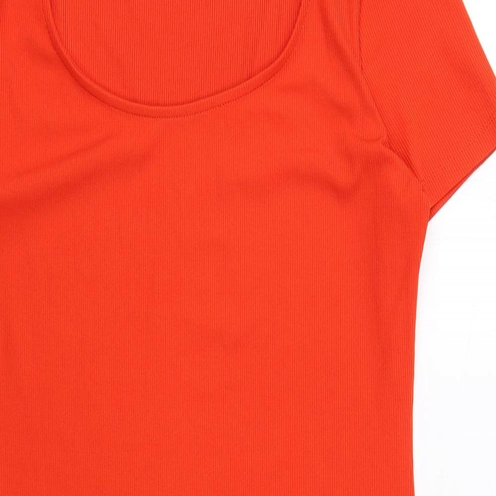 H&M Womens Red Polyester Shift Size L Round Neck Pullover
