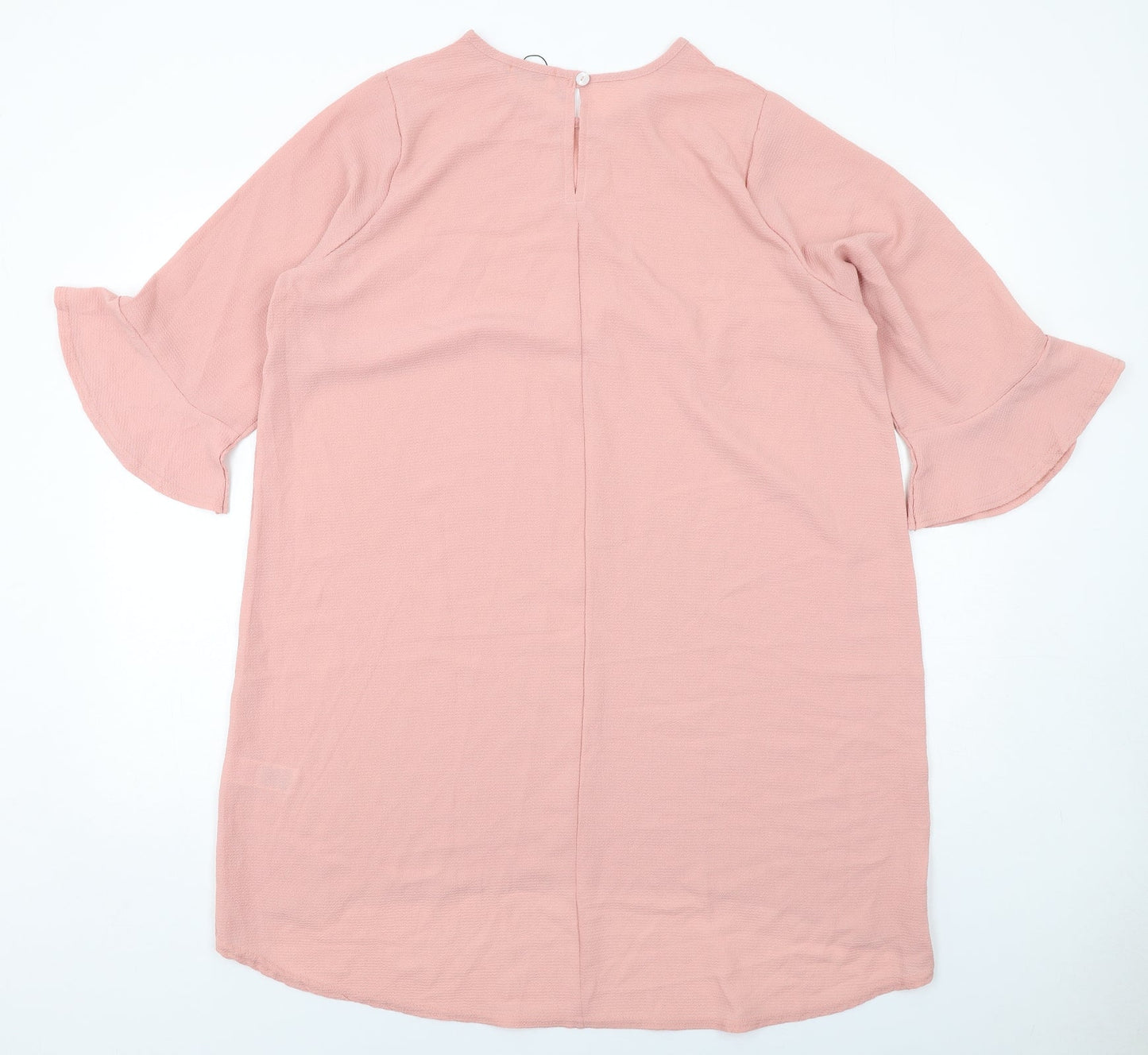 Yours Womens Pink Polyester A-Line Size 18 Round Neck Button