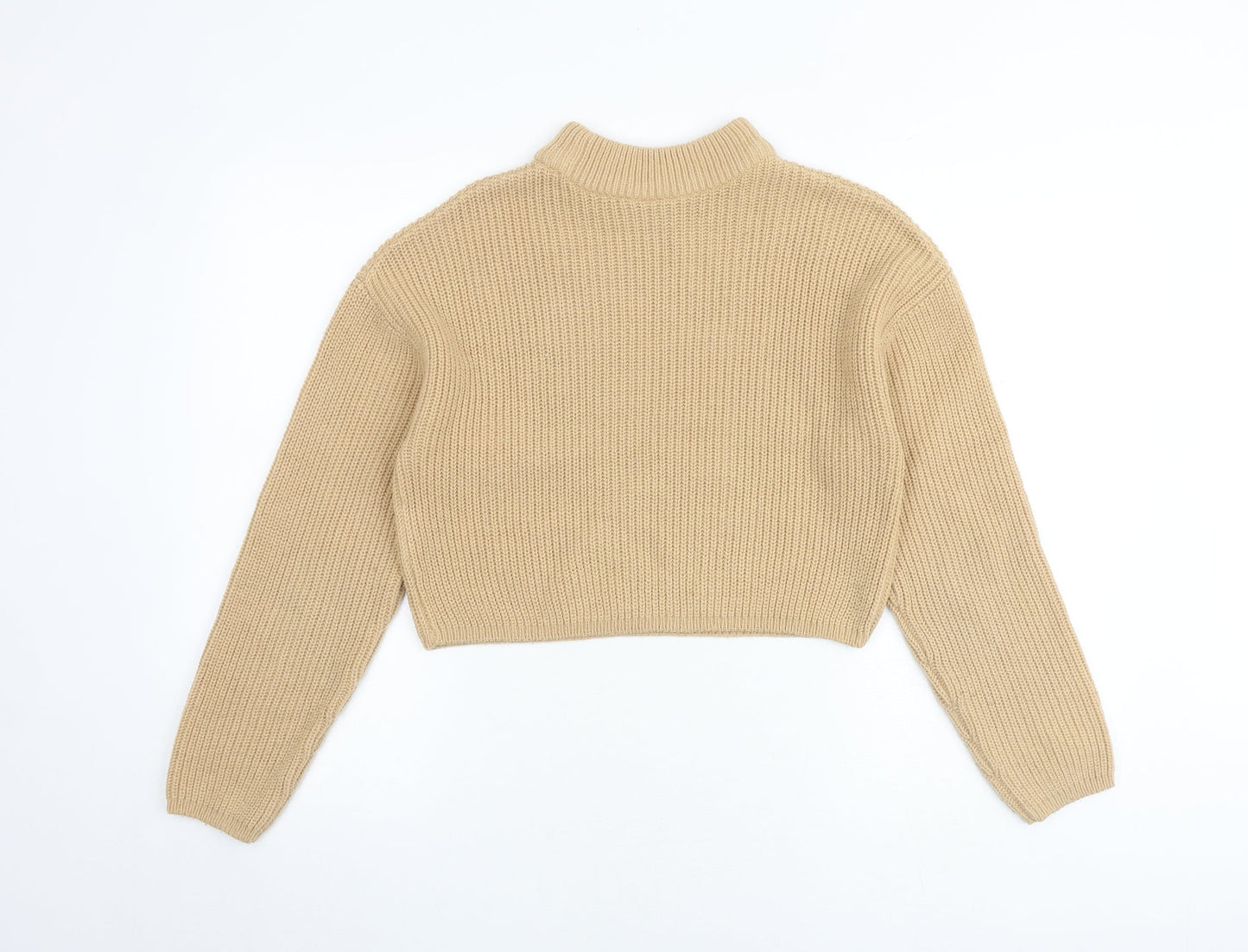 H&M Womens Brown Mock Neck Acrylic Pullover Jumper Size S