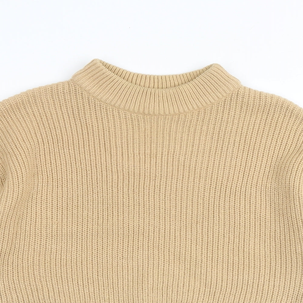 H&M Womens Brown Mock Neck Acrylic Pullover Jumper Size S