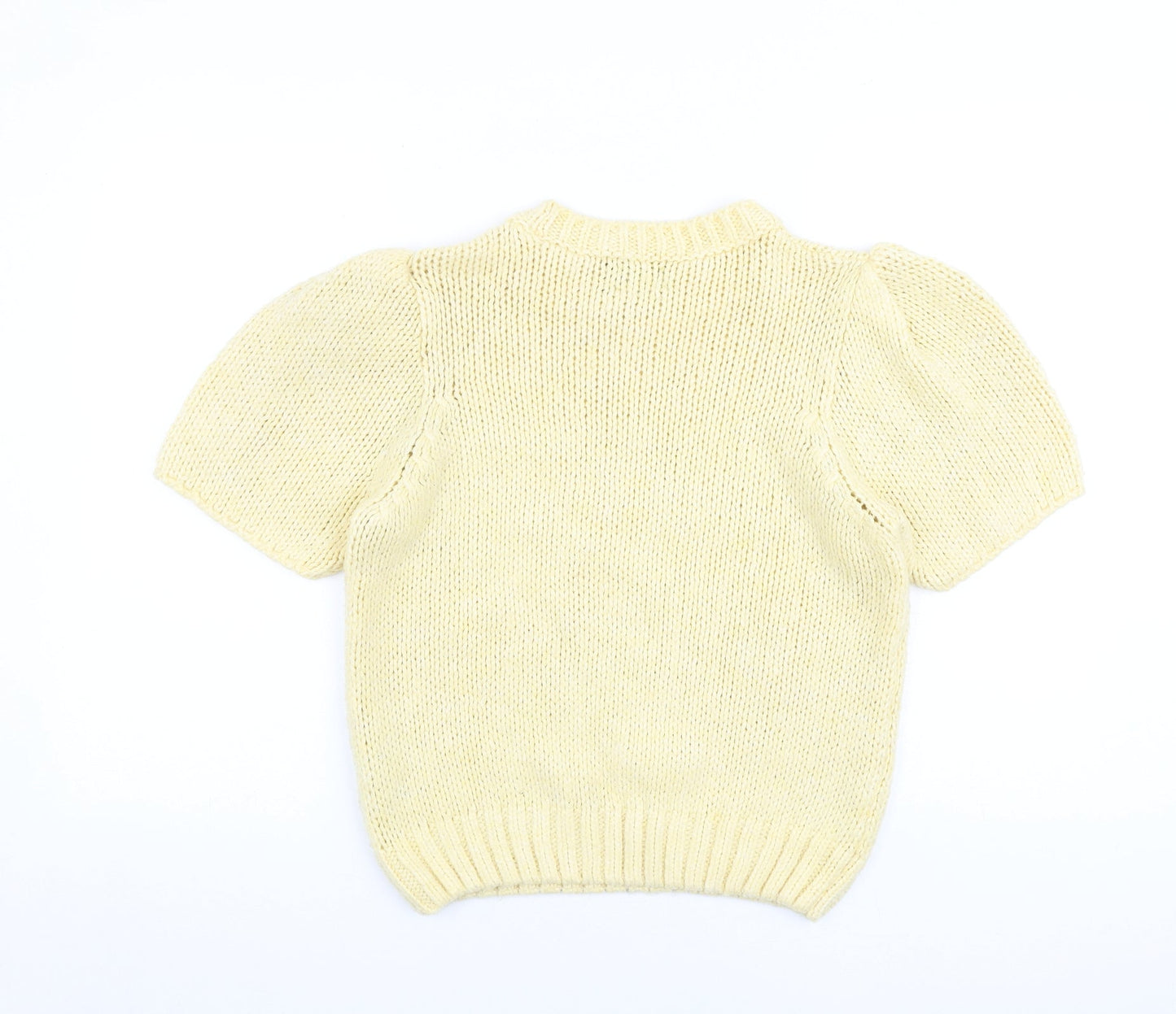 ASOS Womens Yellow Round Neck Polyester Pullover Jumper Size 8