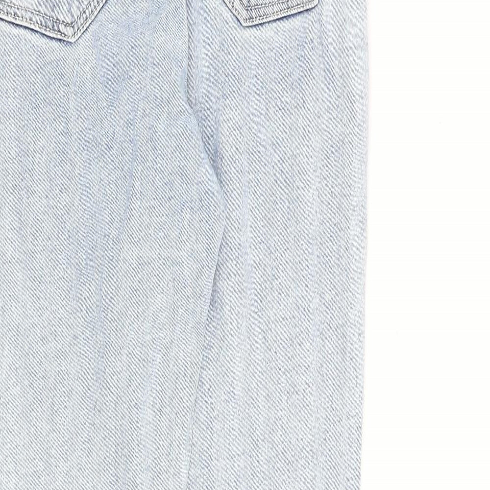 Stradivarius Womens Blue Cotton Tapered Jeans Size 8 L28 in Regular Zip