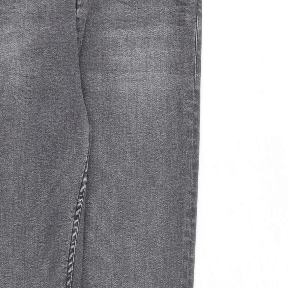 Marks and Spencer Womens Grey Cotton Skinny Jeans Size 10 L30 in Slim Zip
