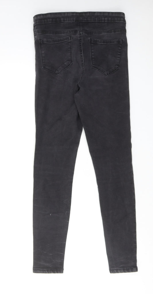 Denim & Co. Womens Grey Cotton Skinny Jeans Size 14 L27 in Regular Zip