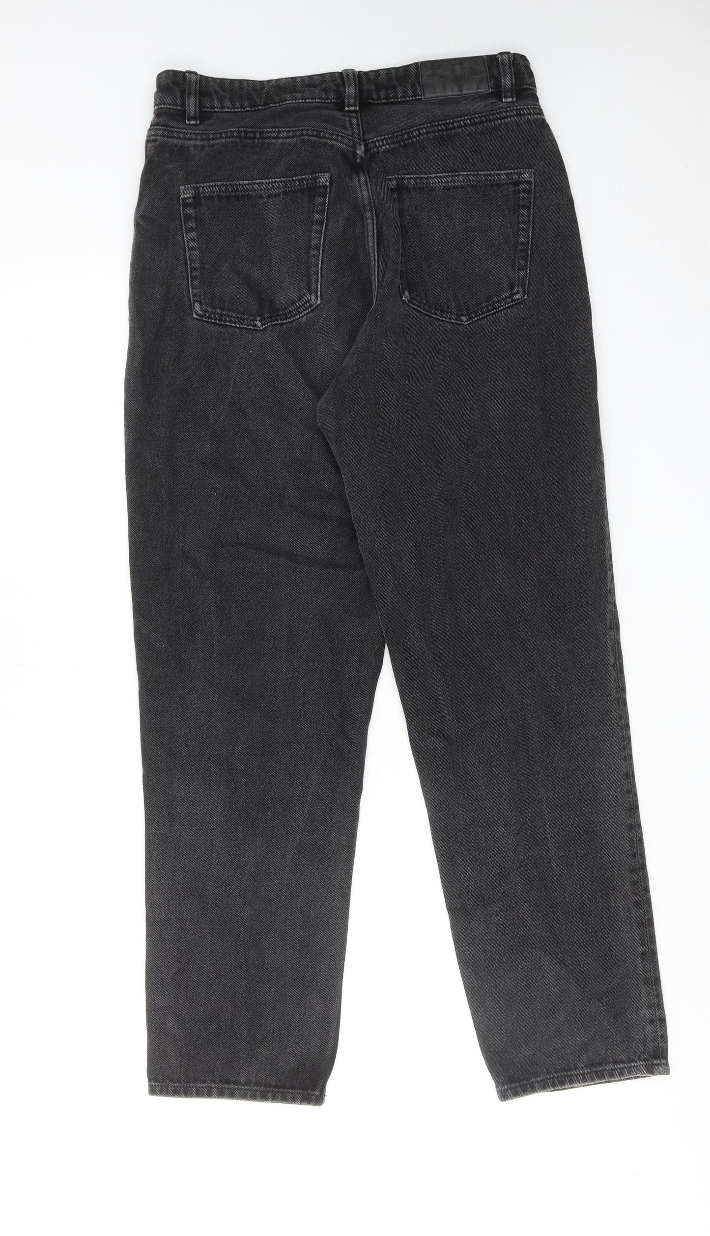 Monki Womens Black Cotton Mom Jeans Size 28 in L28 in Regular Zip