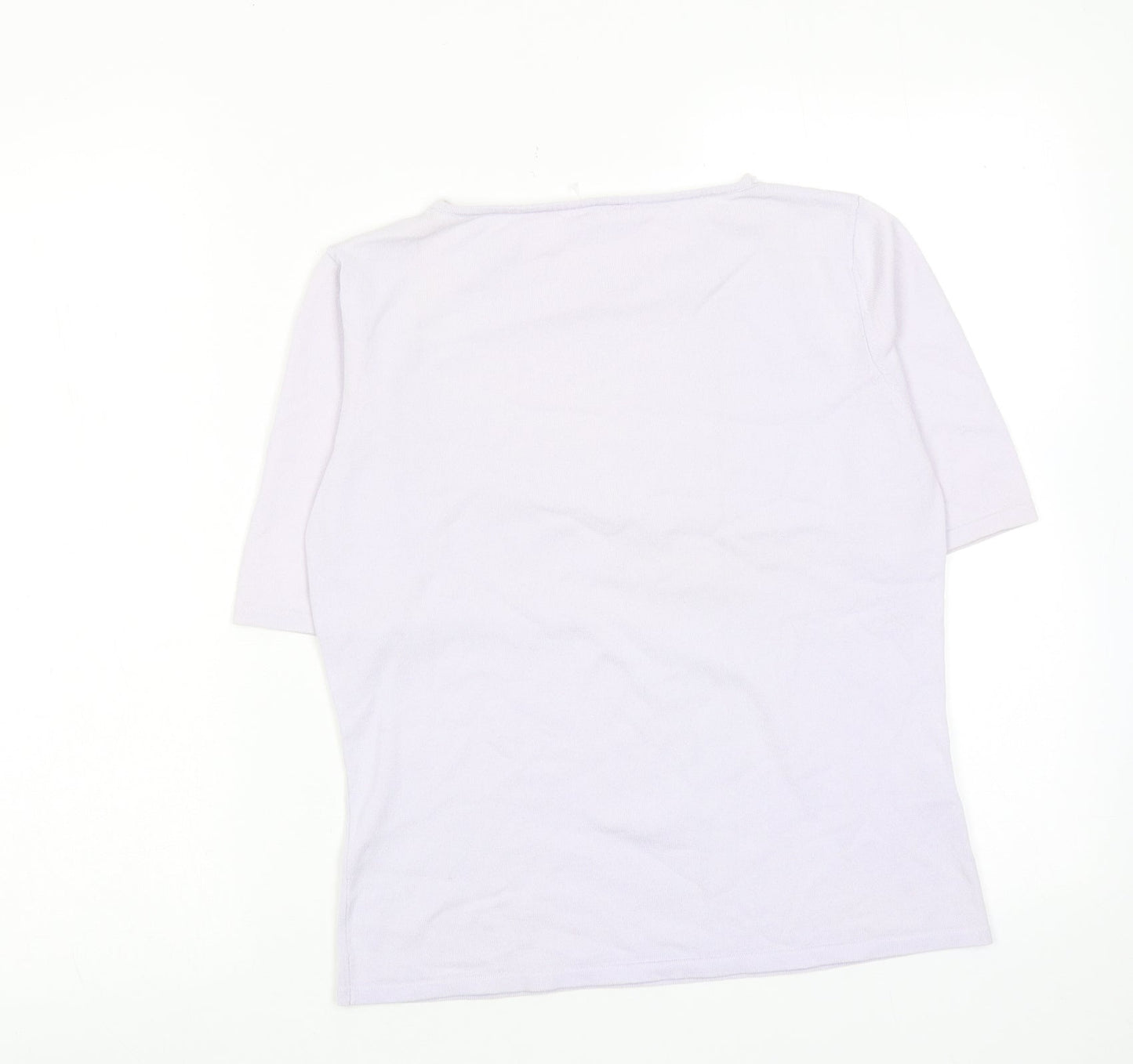 Country Casuals Womens Purple Viscose Basic Blouse Size M Round Neck