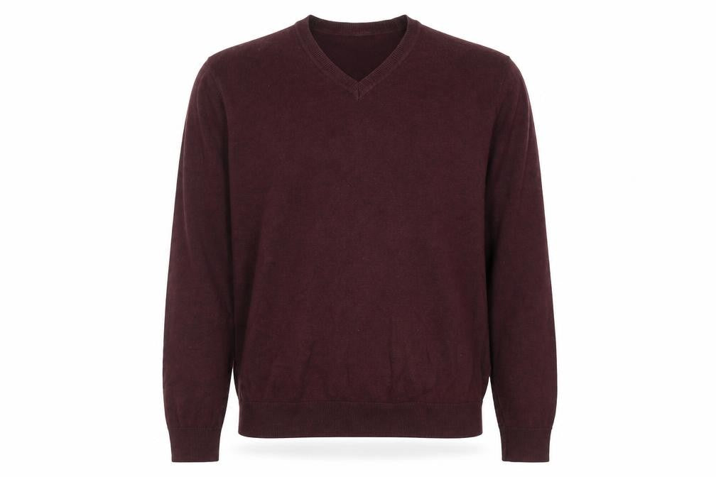 NEXT Mens Red V-Neck Cotton Pullover Jumper Size M Long Sleeve