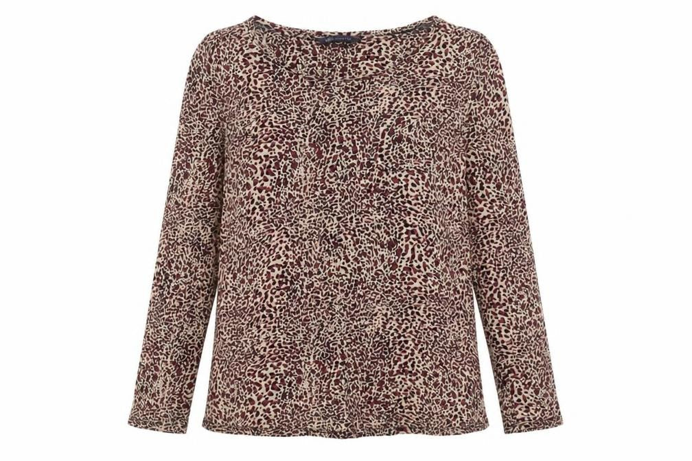 Marks and Spencer Womens Multicoloured Animal Print Viscose Basic Blouse Size 8 Round Neck - Leopard Print