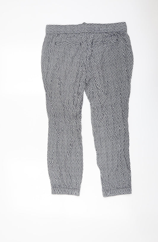 Gap Womens Blue Geometric Viscose Trousers Size S L23 in Regular Drawstring