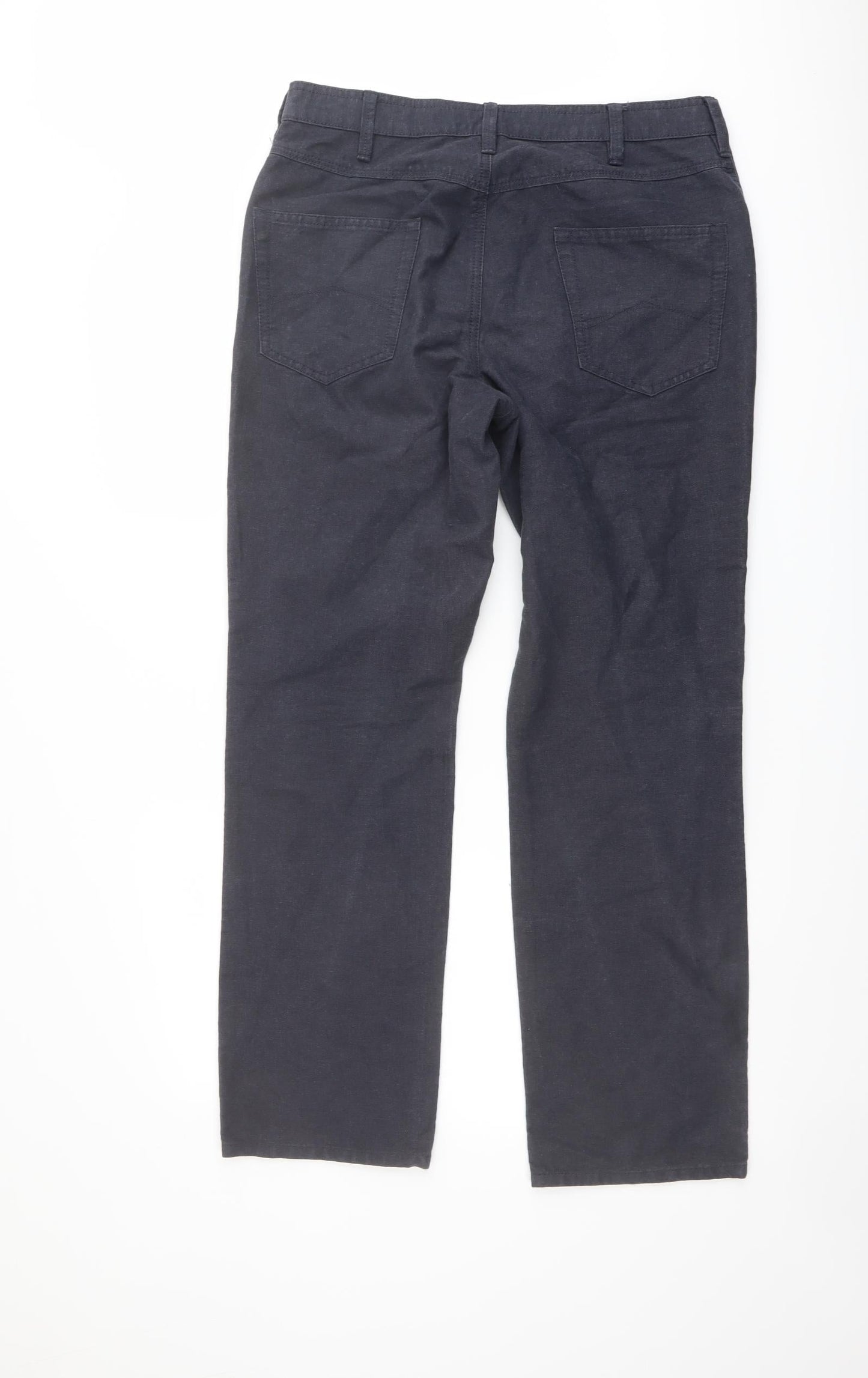 RJR.John Rocha Mens Grey Cotton Straight Jeans Size 32 in L30 in Regular Button