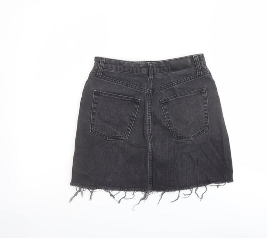 BDG Womens Grey Cotton Mini Skirt Size XS Button