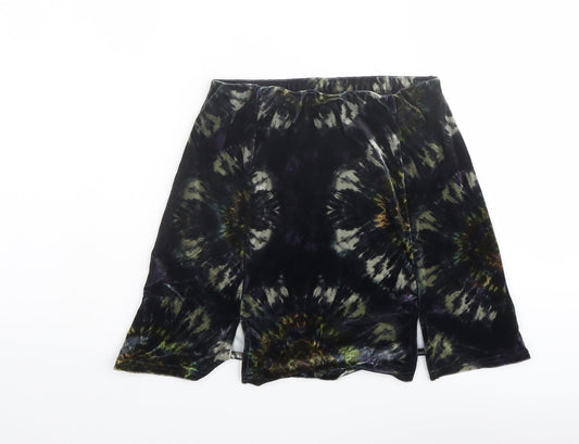 Uniqlo Womens Blue Geometric Polyester A-Line Skirt Size XS