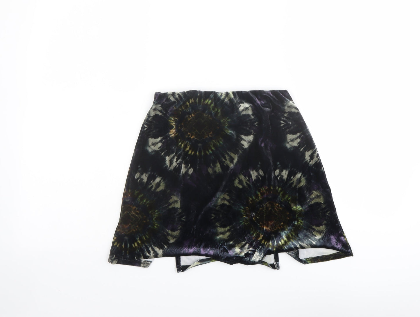 Uniqlo Womens Blue Geometric Polyester A-Line Skirt Size XS