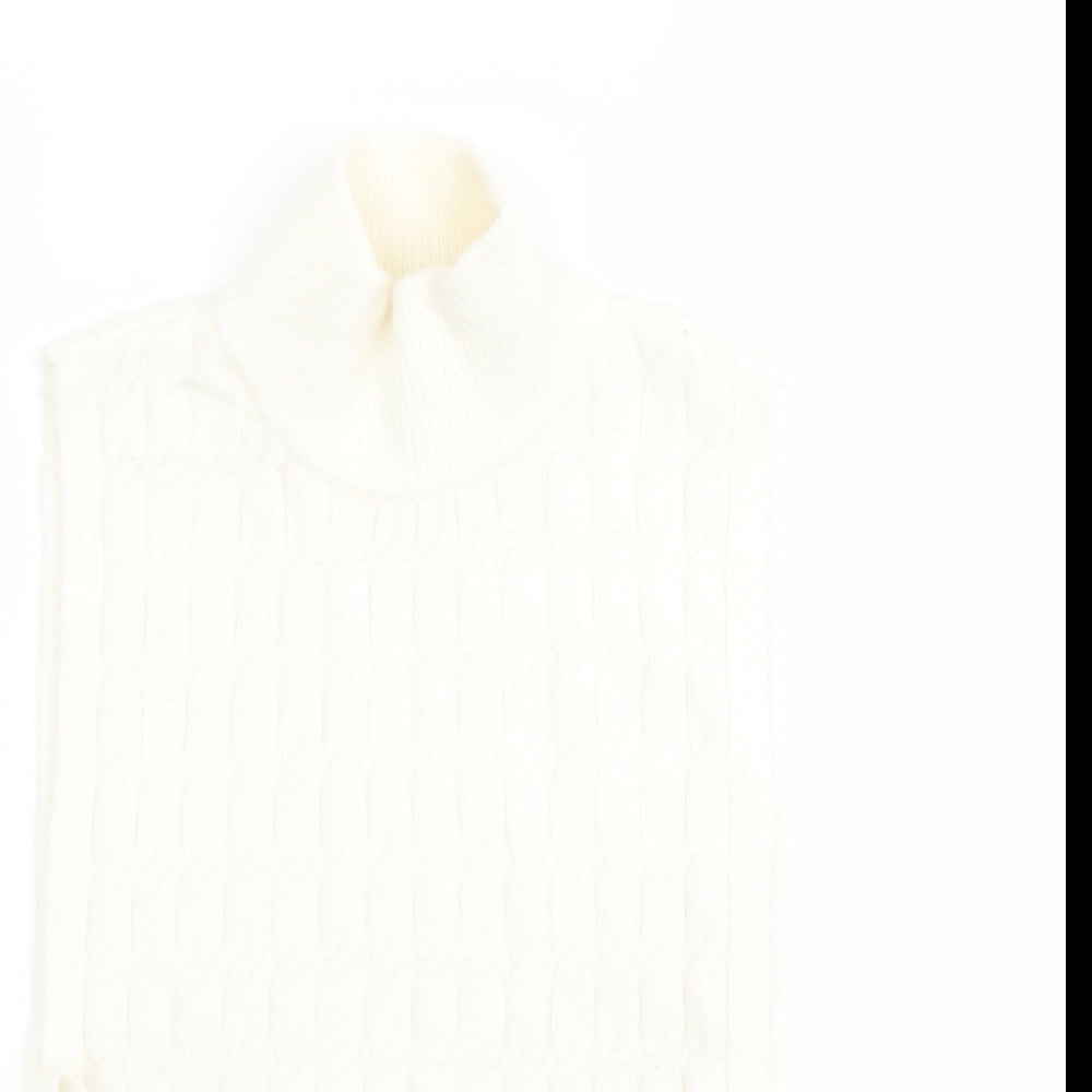 H&M Womens Ivory High Neck Polyester Vest Jumper One Size