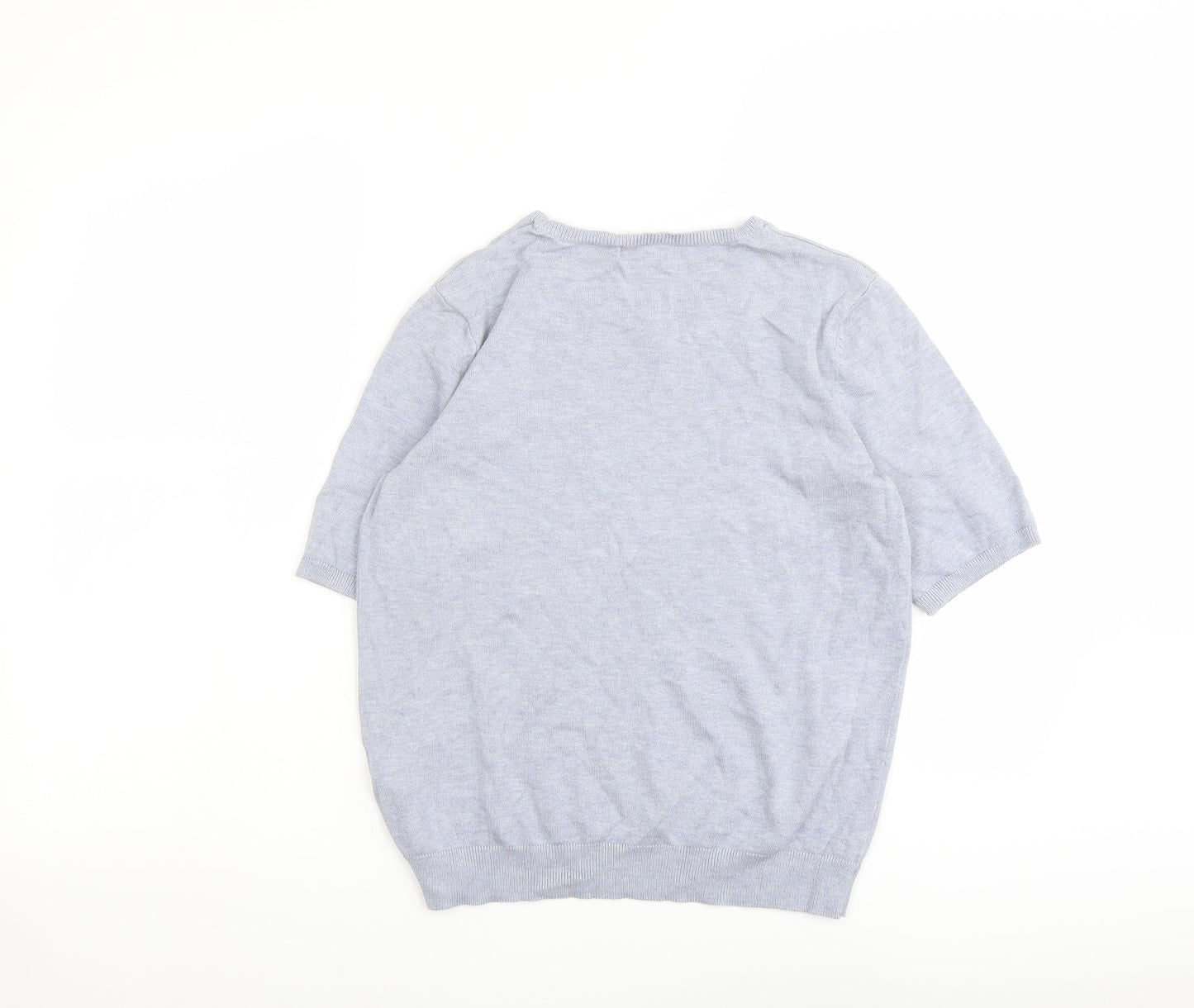 H&M Womens Blue Round Neck Viscose Pullover Jumper Size M