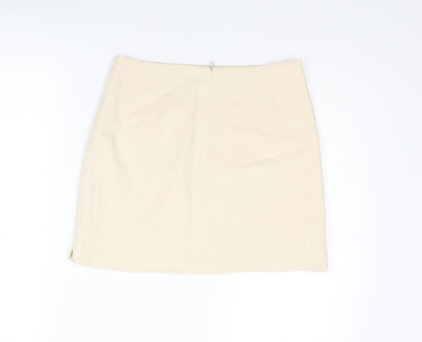 Cuh Womens Ivory Polyester A-Line Skirt Size S Zip
