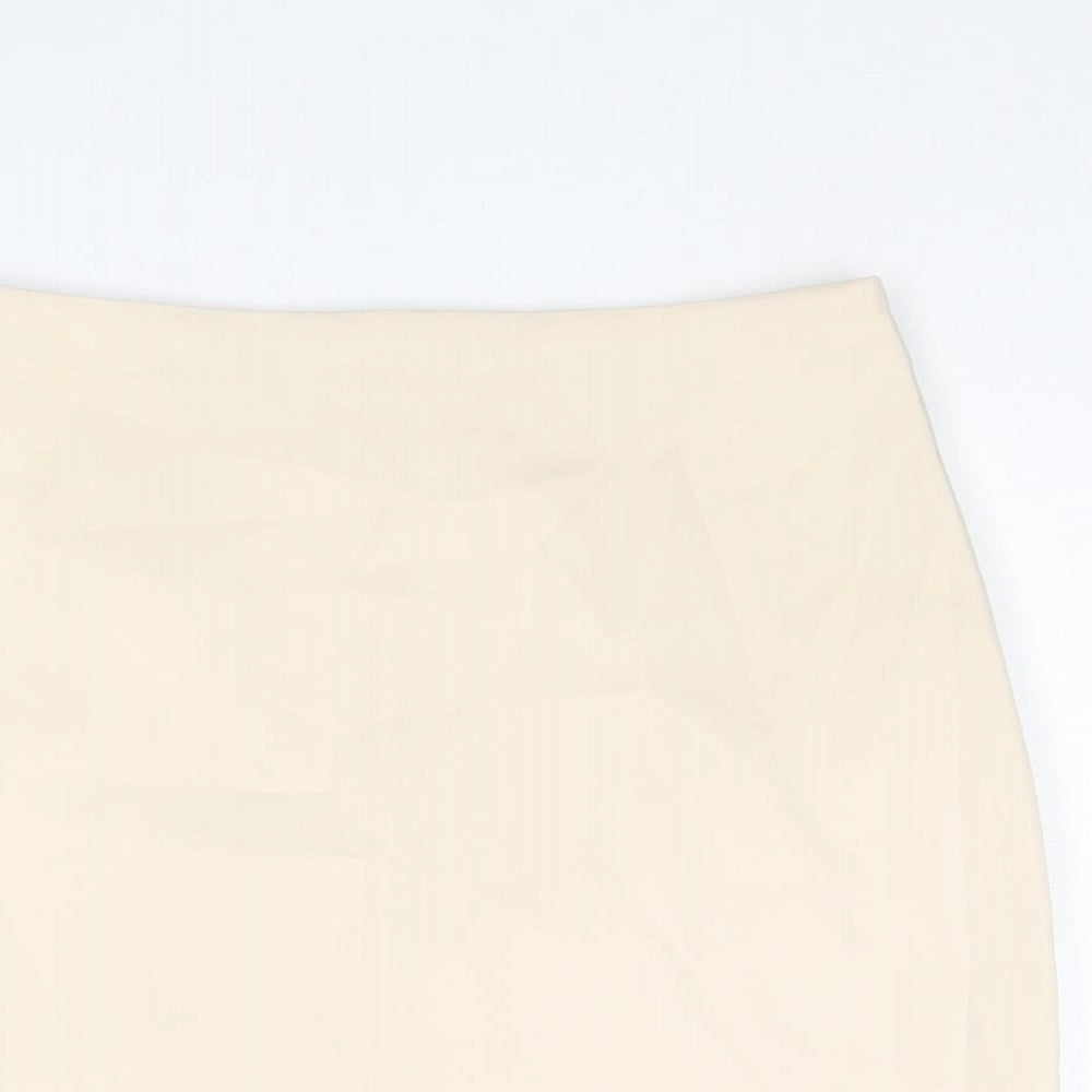 Cuh Womens Ivory Polyester A-Line Skirt Size S Zip