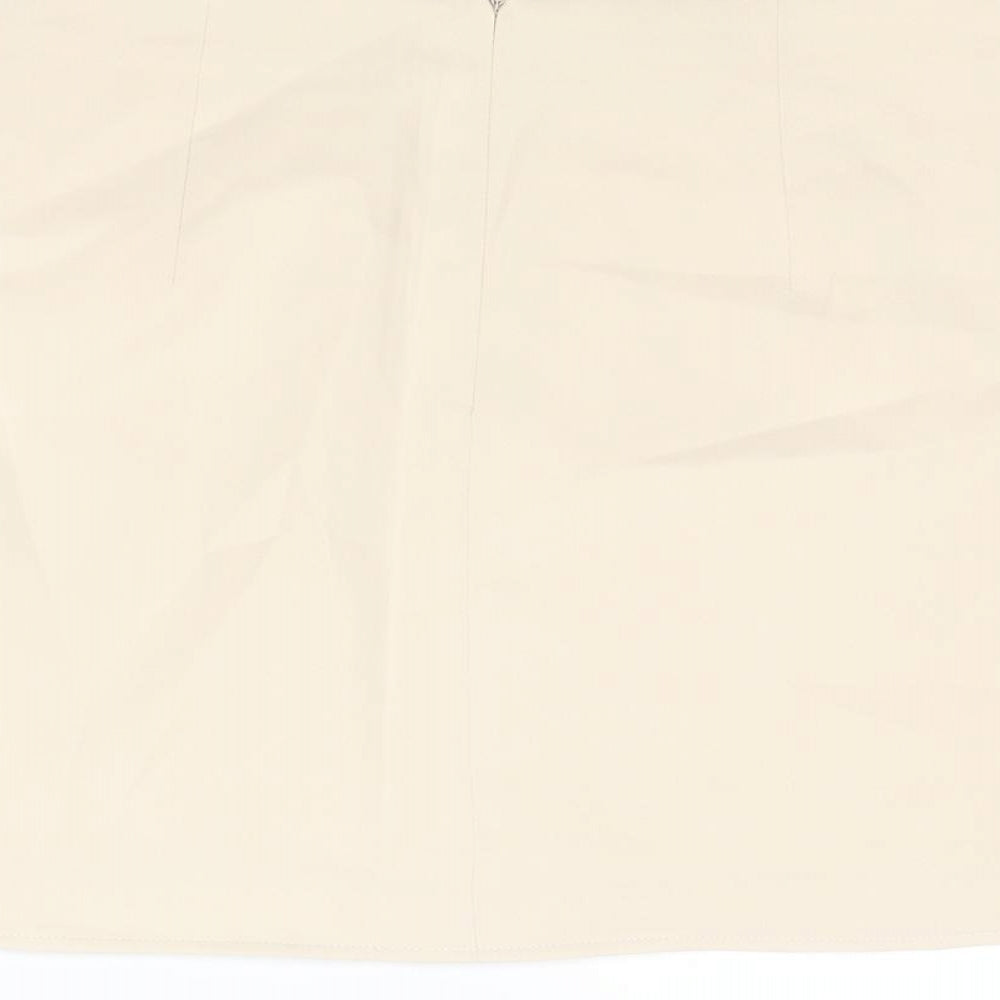 Cuh Womens Ivory Polyester A-Line Skirt Size S Zip
