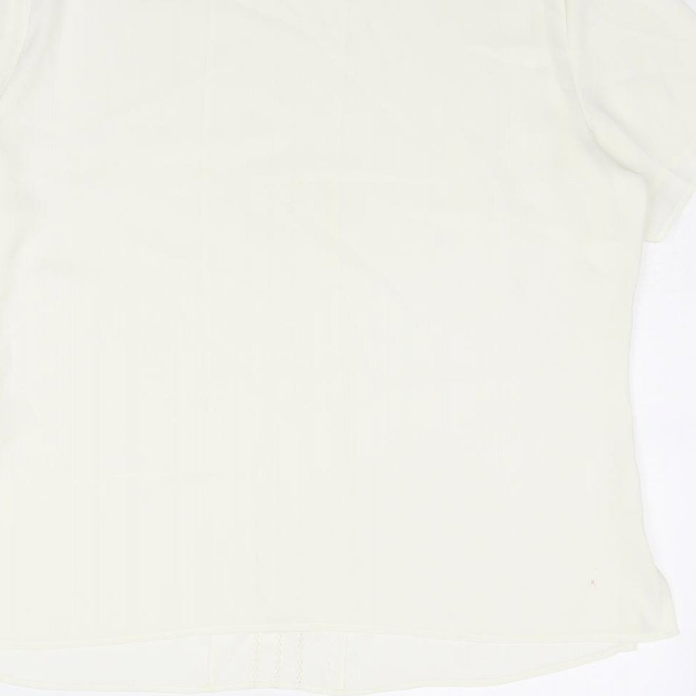 St Michael Womens Ivory Polyester Basic Blouse Size 16 Round Neck