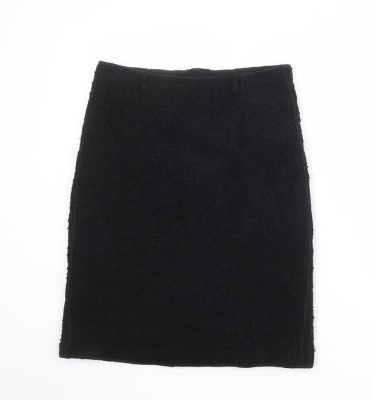 Villaret Womens Black Polyester A-Line Skirt Size L Zip