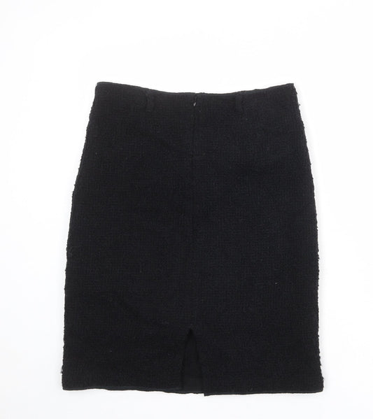 Villaret Womens Black Polyester A-Line Skirt Size L Zip