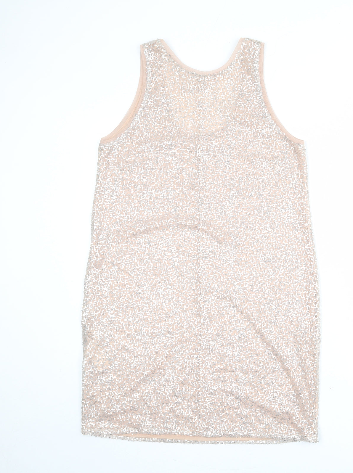 Zara Womens Pink Polyester Tank Dress Size M Round Neck Pullover
