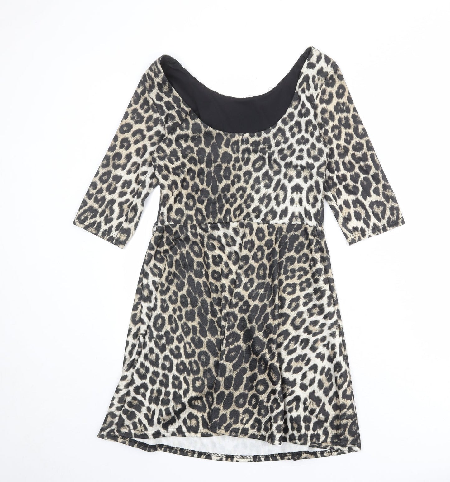 River Island Womens Multicoloured Animal Print Polyester A-Line Size 10 Round Neck Pullover - Leopard Print