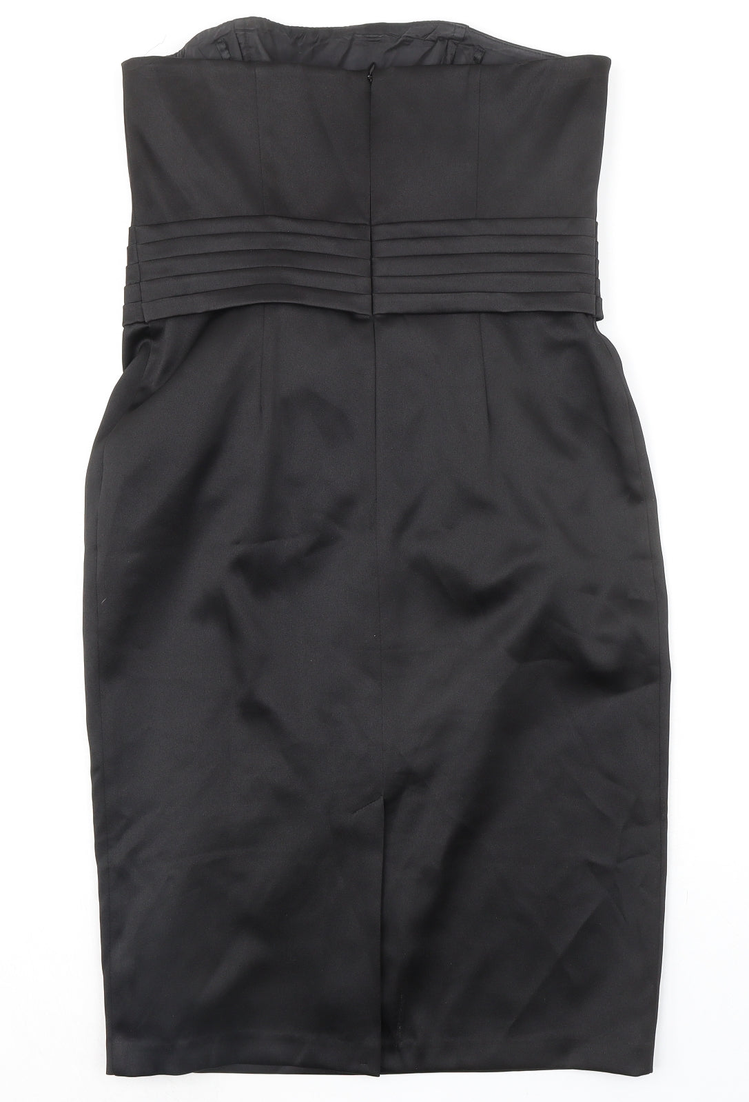 M&Co Womens Black Polyester Mini Size 12 Square Neck Zip - Strapless
