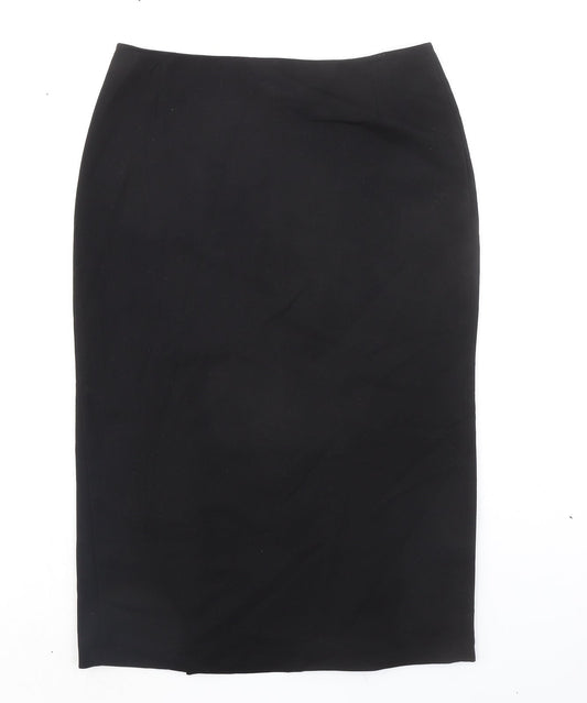 Paul Separates Womens Black Polyester Straight & Pencil Skirt Size 12 Zip