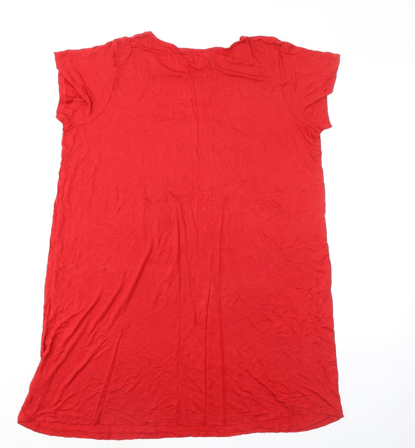 Studio Womens Red Viscose Tunic T-Shirt Size 20 Round Neck - Size 20-22