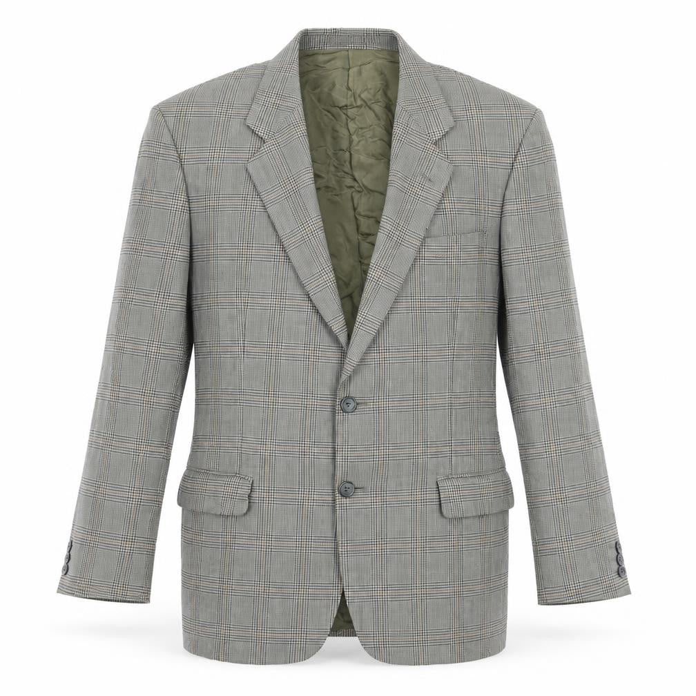 Marks and Spencer Mens Grey Plaid Wool Jacket Suit Jacket Size 40 Regular