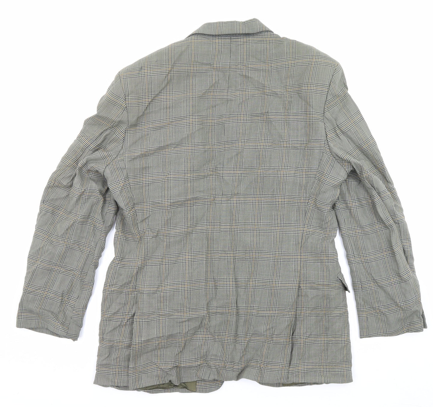 Marks and Spencer Mens Grey Plaid Wool Jacket Suit Jacket Size 40 Regular