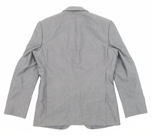 Limehaus Mens Grey Polyester Jacket Suit Jacket Size 40 Regular