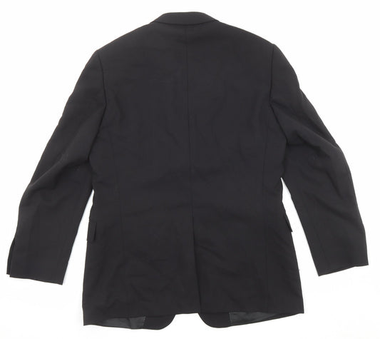 Limeys Mens Black Wool Jacket Suit Jacket Size 42 Regular - Five-Button Sleeve