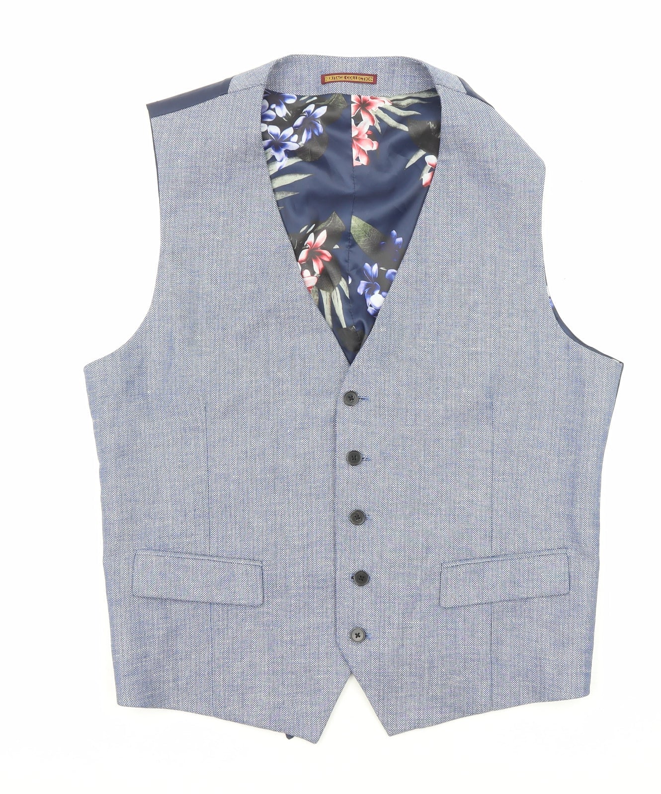 Skopes Mens Blue Polyester Jacket Suit Waistcoat Size 42 Regular