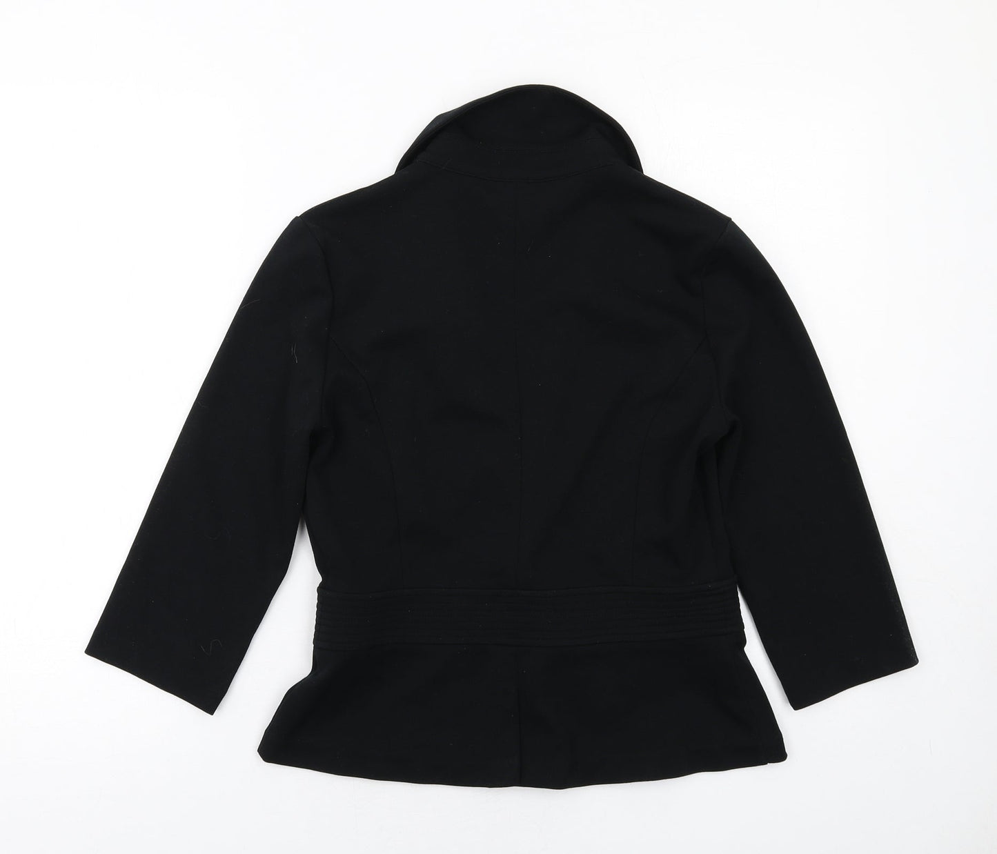 Isaac Mizrahi Womens Black Polyester Jacket Blazer Size 8
