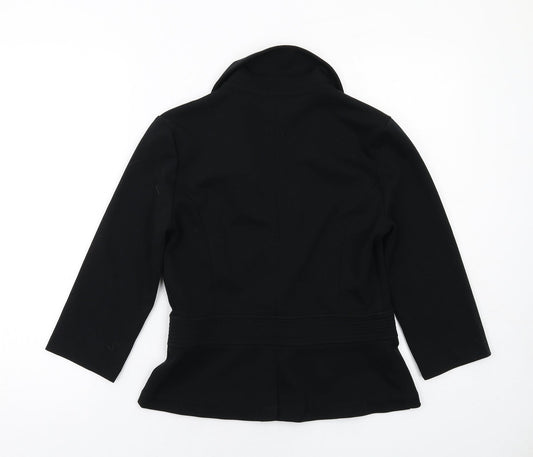 Isaac Mizrahi Womens Black Polyester Jacket Blazer Size 8