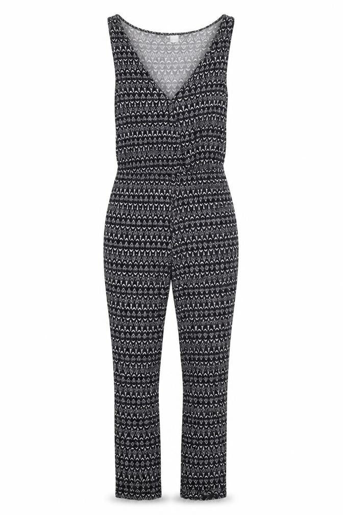 H&M Womens Black Geometric Viscose Jumpsuit One-Piece Size S L29 in Pullover