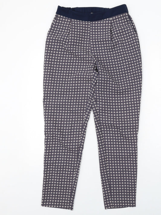 Oasis Womens Multicoloured Geometric Polyester Trousers Size 8 L30 in Regular
