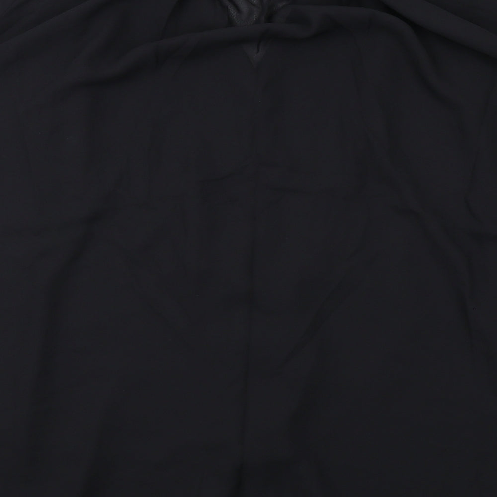 St Michael Womens Black Polyester Basic Button-Up Size 12 Collared