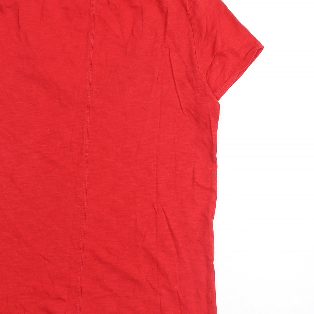 Gap Womens Red Polyester Basic T-Shirt Size S V-Neck