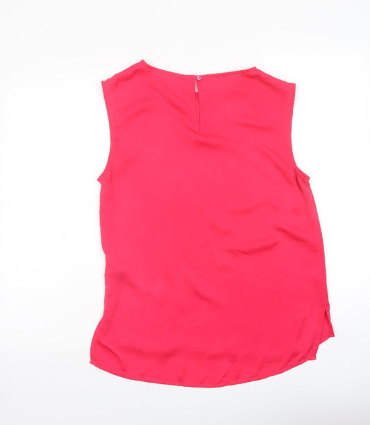 VERO MODA Womens Pink Polyester Basic Tank Size M Round Neck