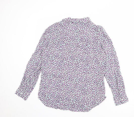 Lefties Womens Multicoloured Floral Polyester Basic Button-Up Size XS Collared